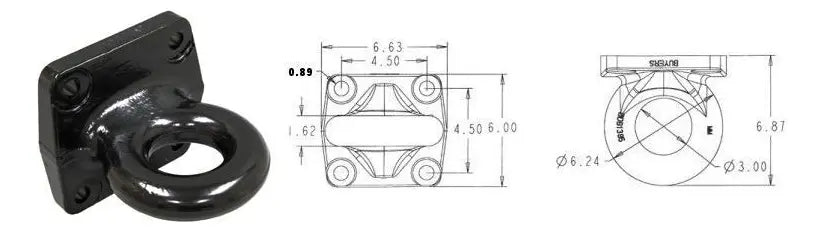 Jalon Tiron Argolla Para Remolque 90000 Lb Bdb-1394 3 PuLG