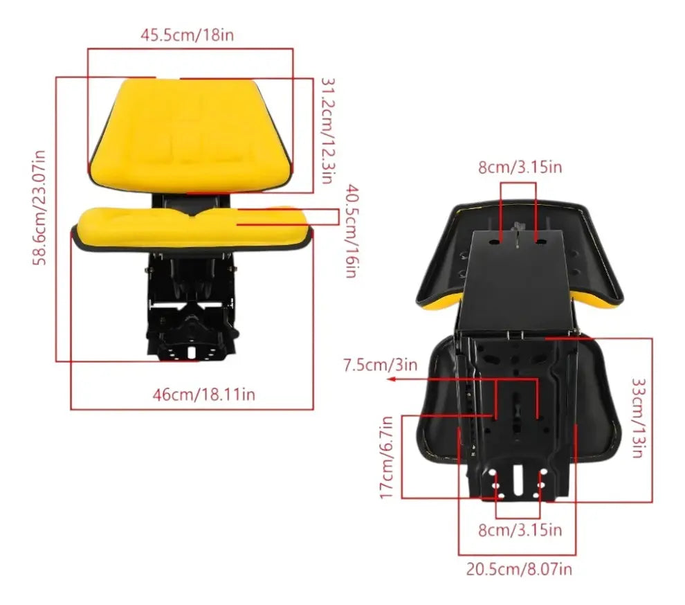Asiento Amarillo Para Tractor Universal Sin Codera