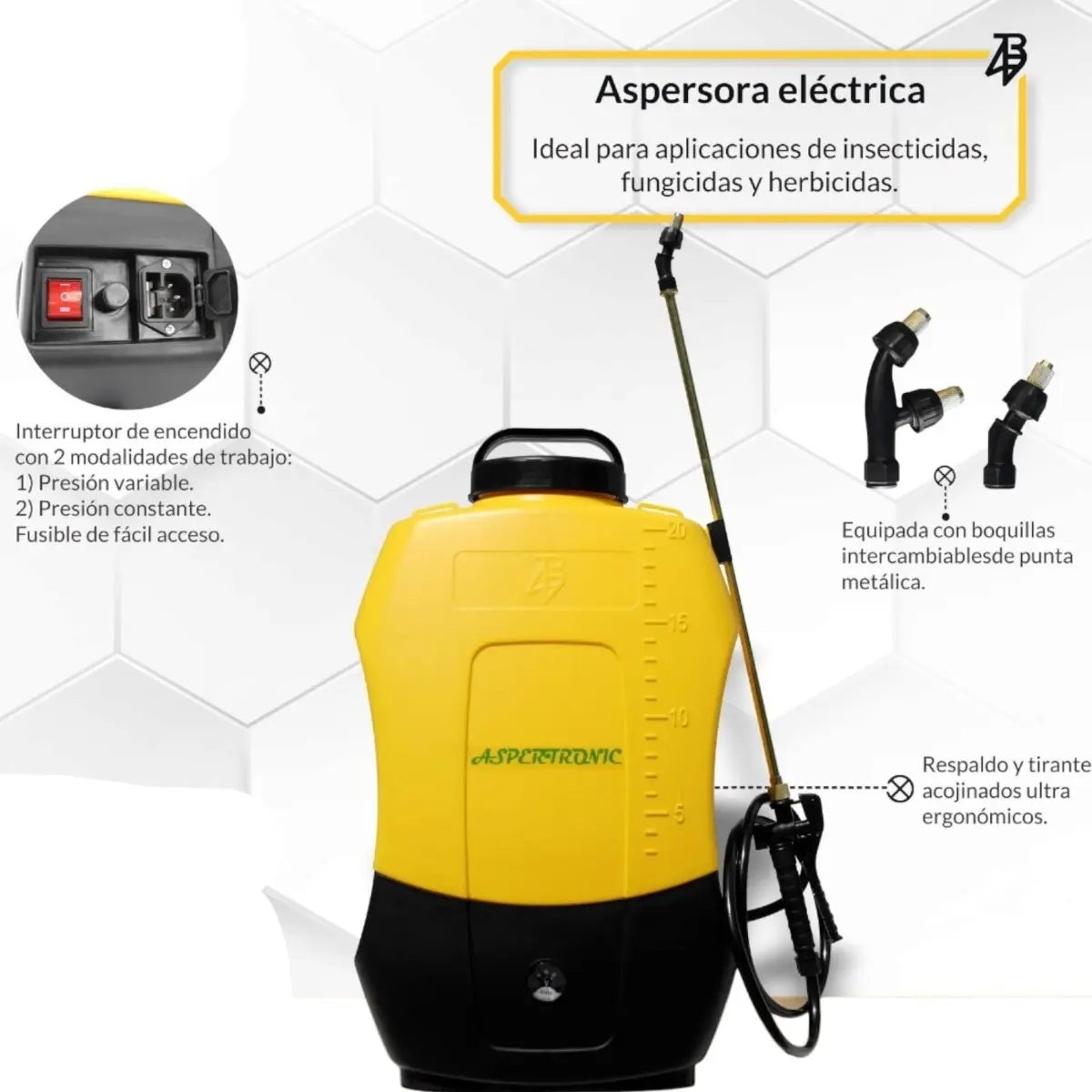 Aspersora Fumigadora Electrica Recargable Bee Mach 20 Litros