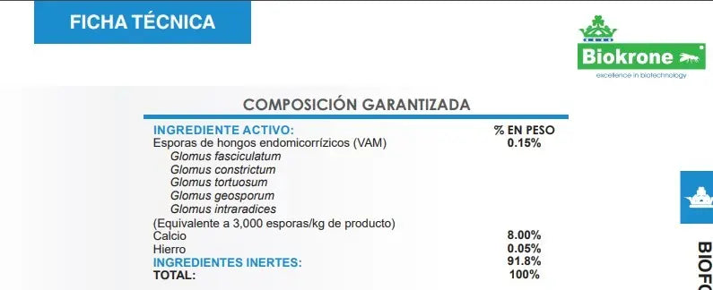Biokrone Glumix 20kg Micorrizas Enraizador Mejorador D Suelo
