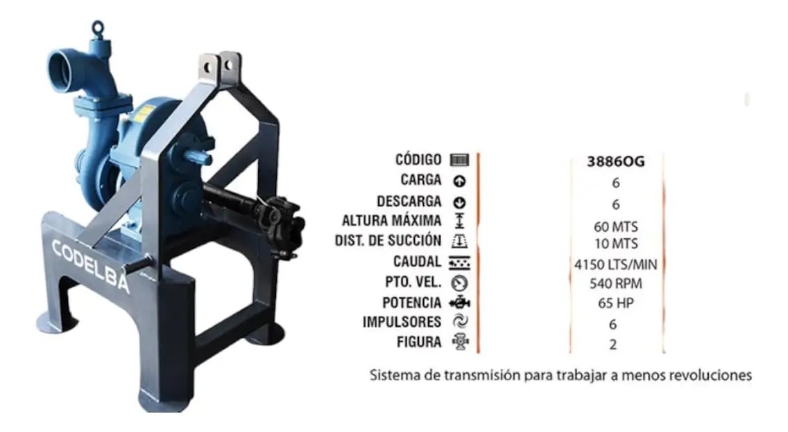 Tractobomba Codelba 6 Pulgadas 4150 LPM 65 HP