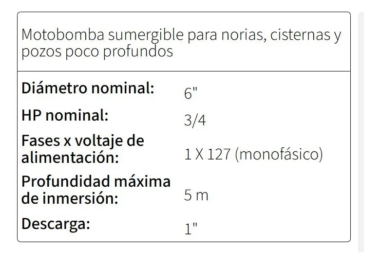 Motobomba Sumergible 3/4hp Para Cisterna Kanki Plus 44 Lpm