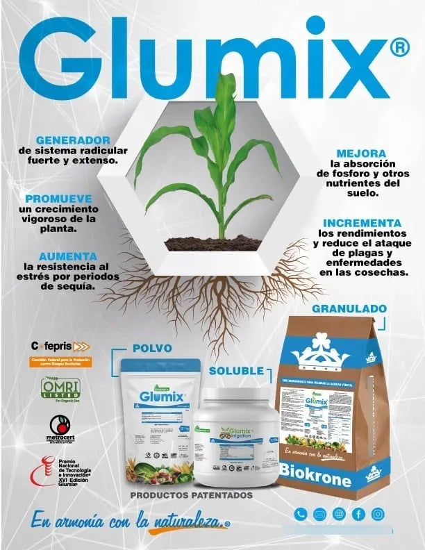 Biokrone Glumix Polvo Inoculante Y Mejorador De Suelos 1kg