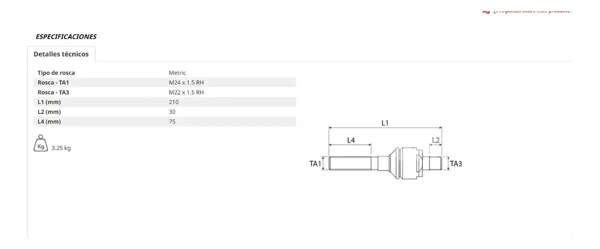 Rotula Al80542 / T339807 / T191427 / T191423 Para John Deere 210/310/315/410/6210/6603 Etc
