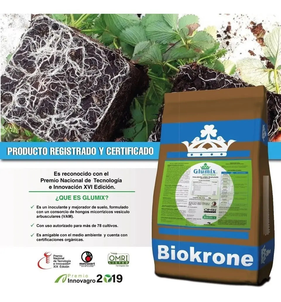 Biokrone Glumix 20kg Micorrizas Enraizador Mejorador D Suelo