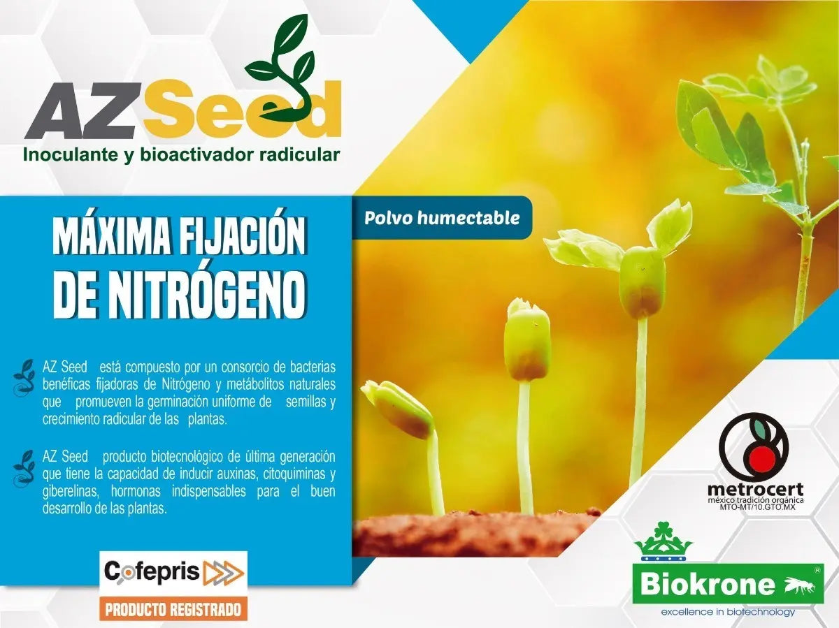 Biokrone Az Seed Biofortificante Fijador De Nitrogeno 350gr
