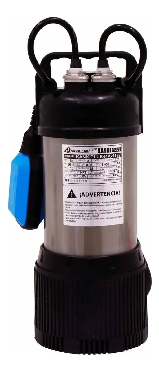 Motobomba Sumergible 3/4hp Para Cisterna Kanki Plus 44 Lpm