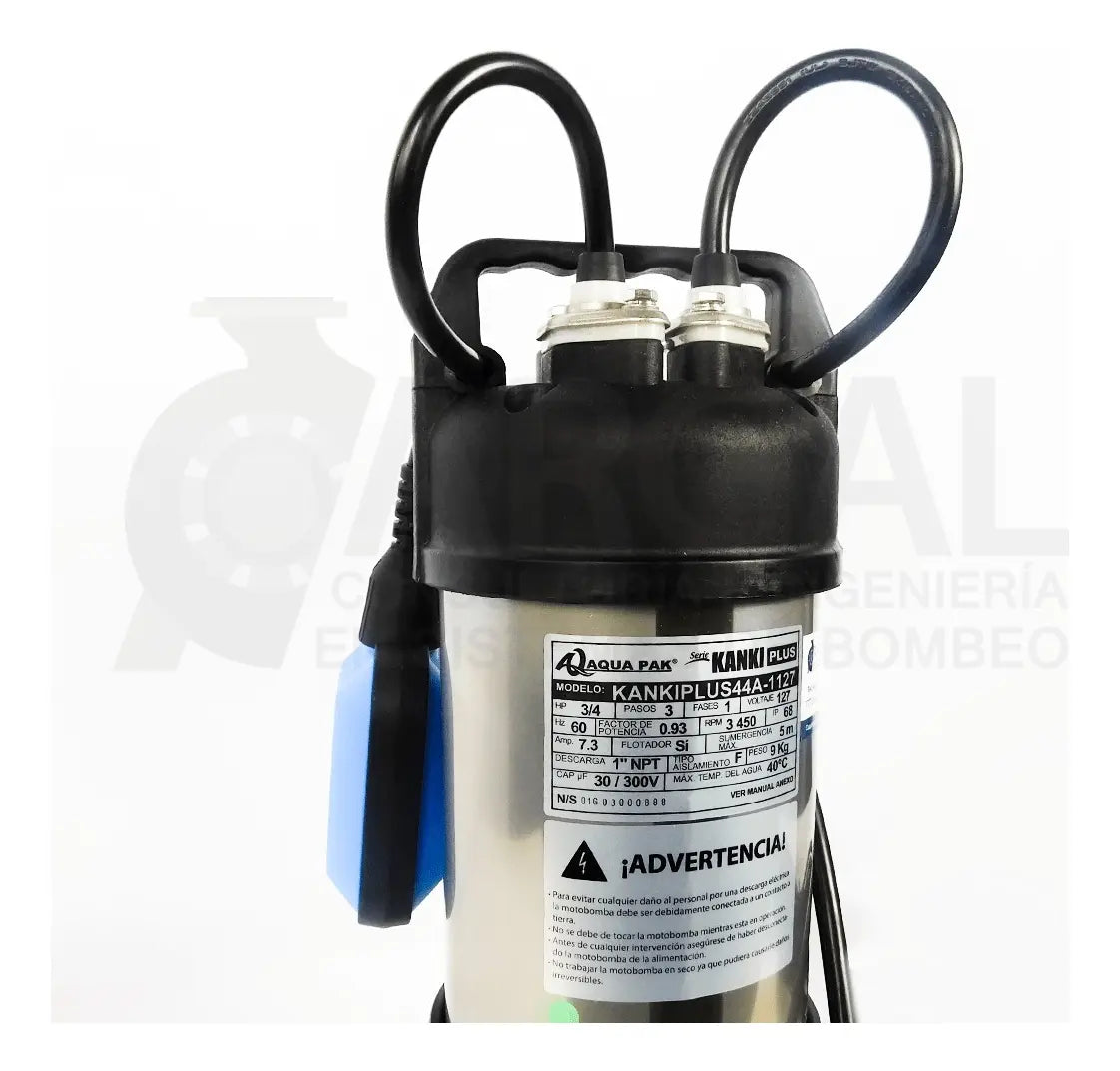 Motobomba Sumergible 3/4hp Para Cisterna Kanki Plus 44 Lpm