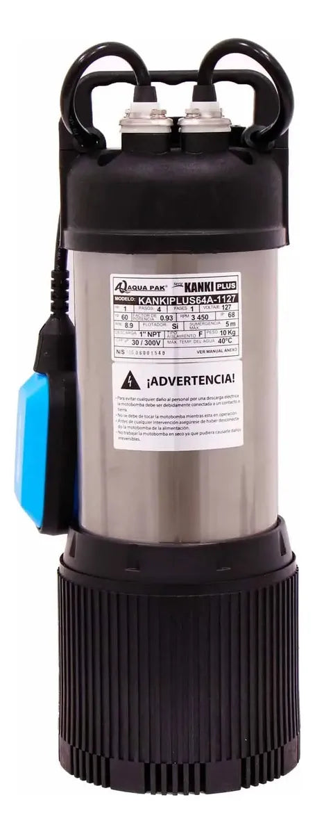 Bomba Presurizadora Sumergible Kanki Plus 1hp 64 Lpm