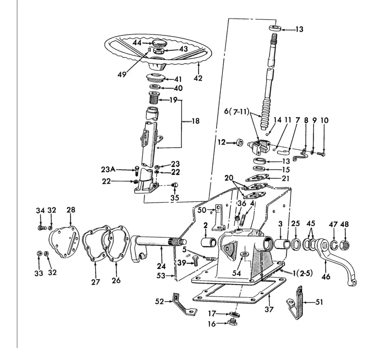 Columna De Dirección Para Tractor  Ford 5000 6600 D2nn3503a