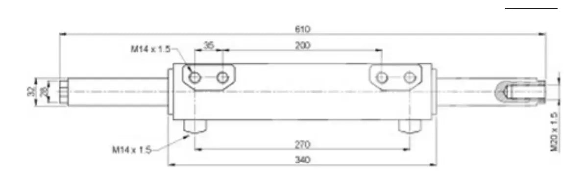 Cilindro Dirección Hidráulica Massey Ferguson 3429989M91